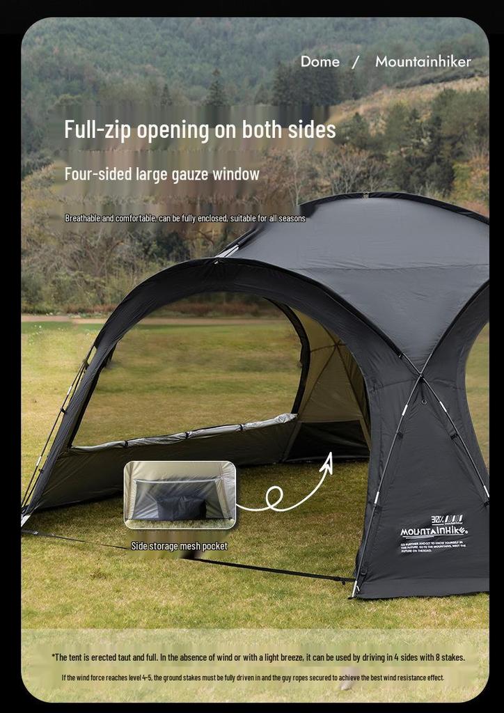 Bergkuppel Campingzelt: Großes Outdoor-Vordach für mehrere Gäste, ideal für Campingplätze und Selbstfahrer-Touren.