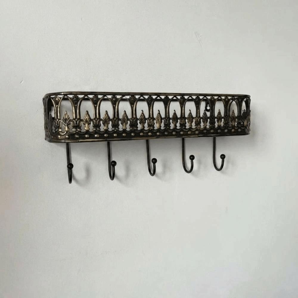 Quality Iron Metal Vintage Metal Wall Rack Key Clothes Storage Practical Storage Organizer