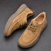 New 2025 Spring Men's Shoes Comfortable Soft Soled Genuine Leather Breathable Business Commuter Lace Retro Casual Men's Leather Shoes