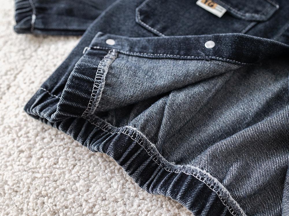 Boys' Autumn 2025 Denim Three-Piece Set: Stylish Long Sleeve Outfit for Kids