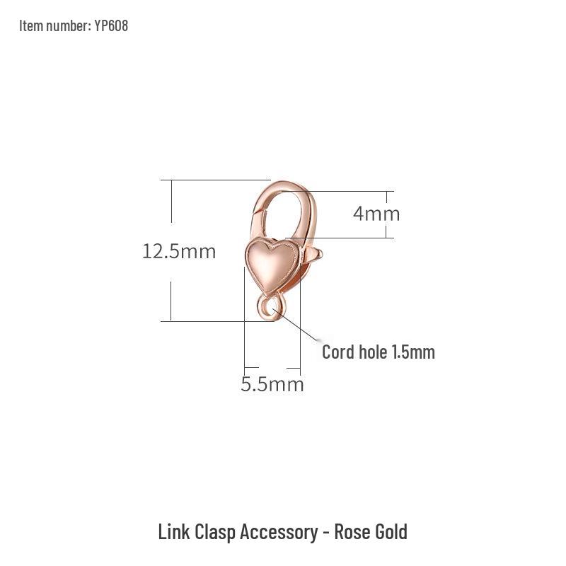 

925 Sterling Silver Heart Square Clasp Necklace & Bracelet Connector Set, Spring Clasp DIY Chain End Caps