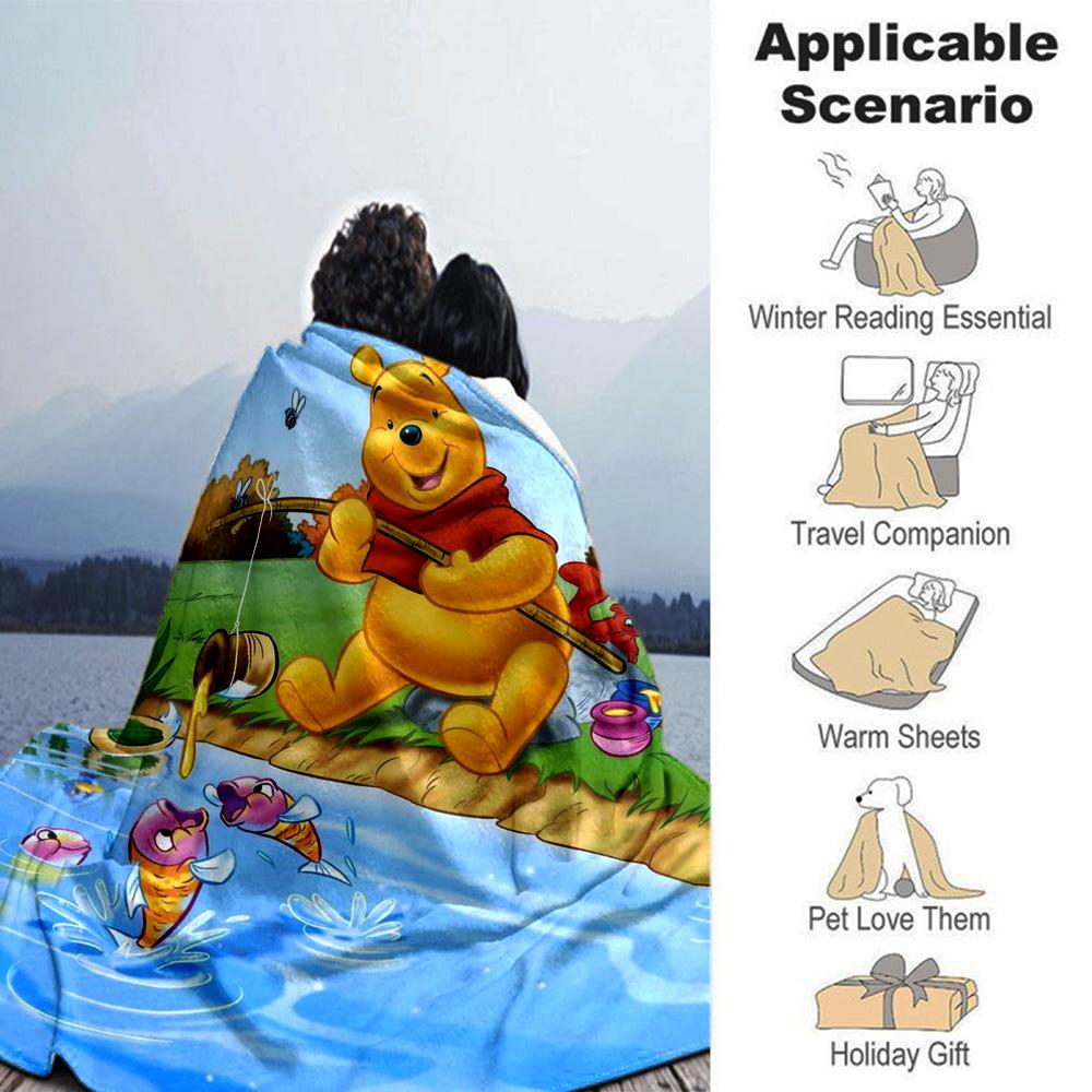 Piglet Adventure Flannel Blanket Super Soft Warm Cozy Blanket For Sofa Bed Office Travel Allseason Home Decor Gift