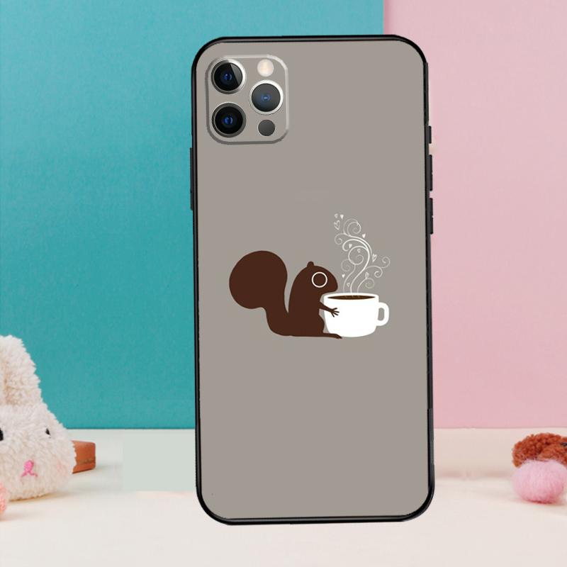 Cartoon Animal Squirrel Phone Case For iPhone 17 Air 16 15 13 12 11 14 Pro Max 12 13 mini 15 16 Plus 16e Cover Coque