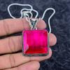 Pink Rubillite Gemstone Handmade 925 Sterling Silver Jewelry Pendant 1.89" M-3225