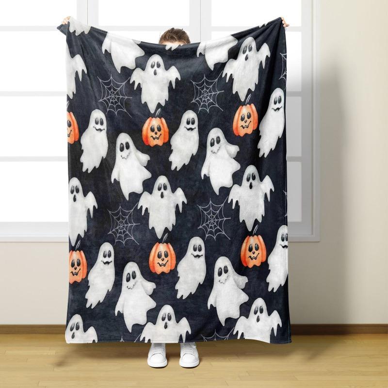 1pc Halloween Blanket Pumpkin And Little Ghost Blanket Scene Decor Festivals Decor Room Home Offices Theme Party Halloween Decor