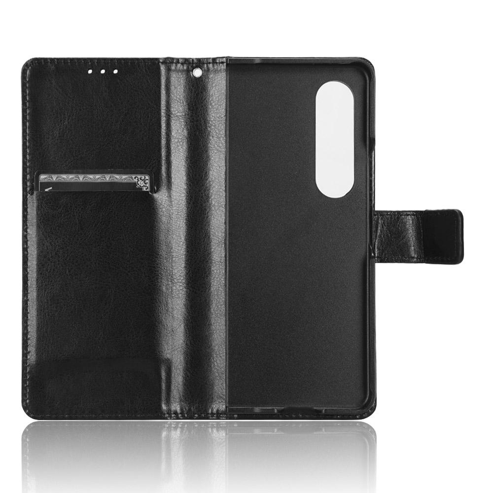 For Samsung Galaxy Z Fold 7 6 5 & 4 & Fold 3 Crazy Horse Pattern Wallet Leather Flip Card Slot Cover Case with Pen Slot