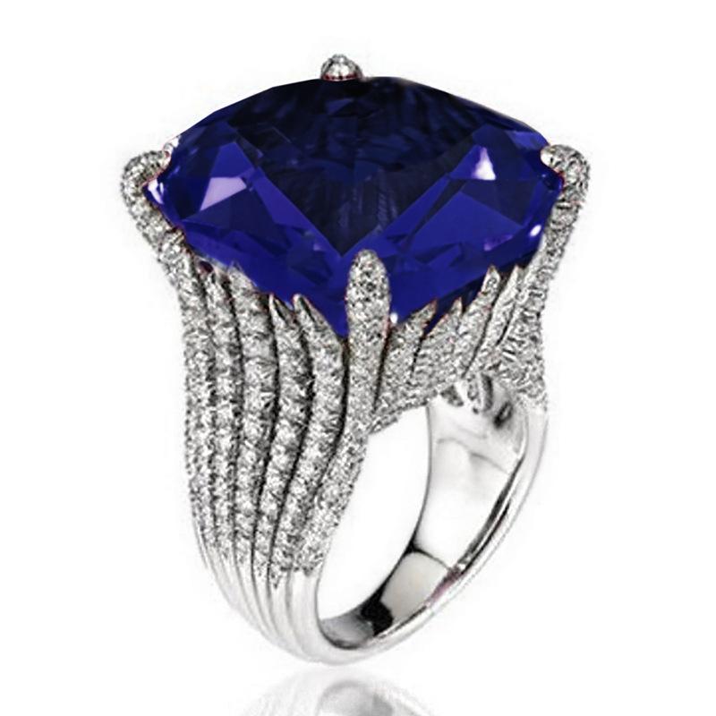 Luxury Red Women'S Ring, Geometric Domineering Ring, Generous Jewelry For Women