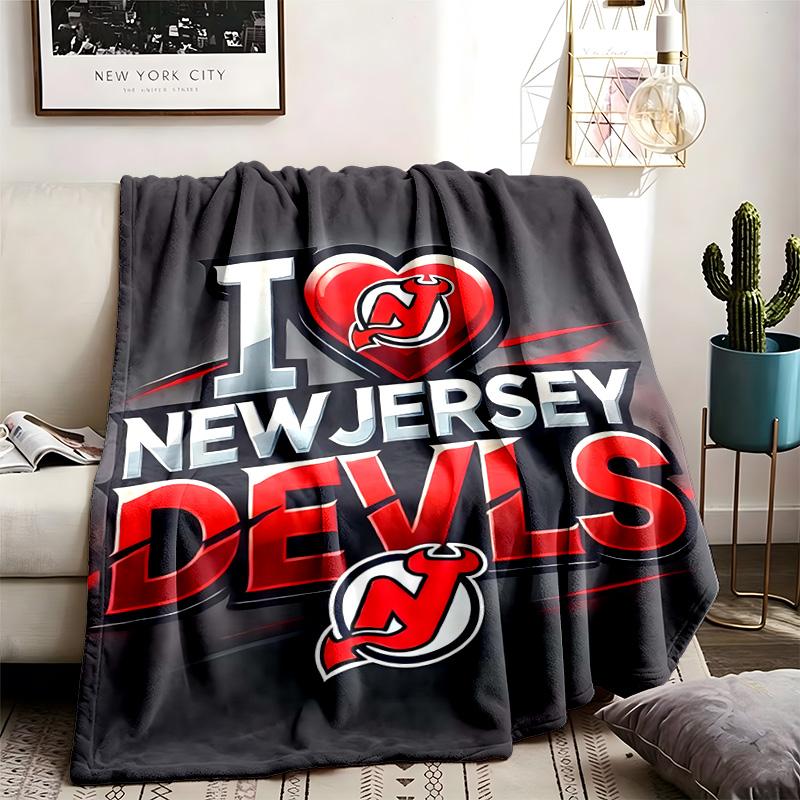 New Jersey Devils Theme Blanket Suitable For Beds Sofas And Camping Perfect For Both Men And Women Comfortable Bedding All Year Round