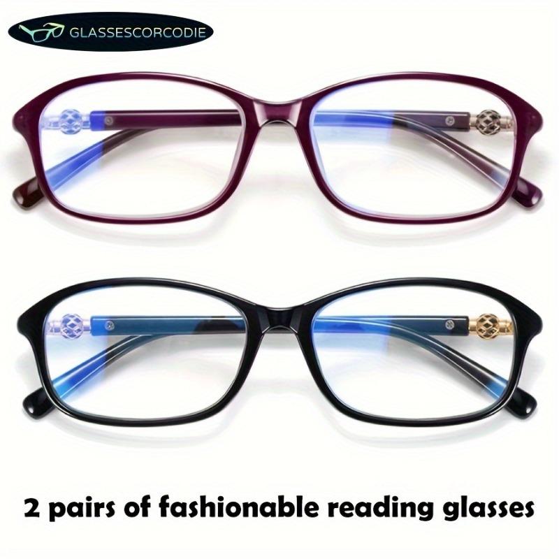 

2 пары нейтральных прямоугольных очков для чтения легкие, обеспечивают высокую четкость зрения и имеют модный дизайн. 4.0