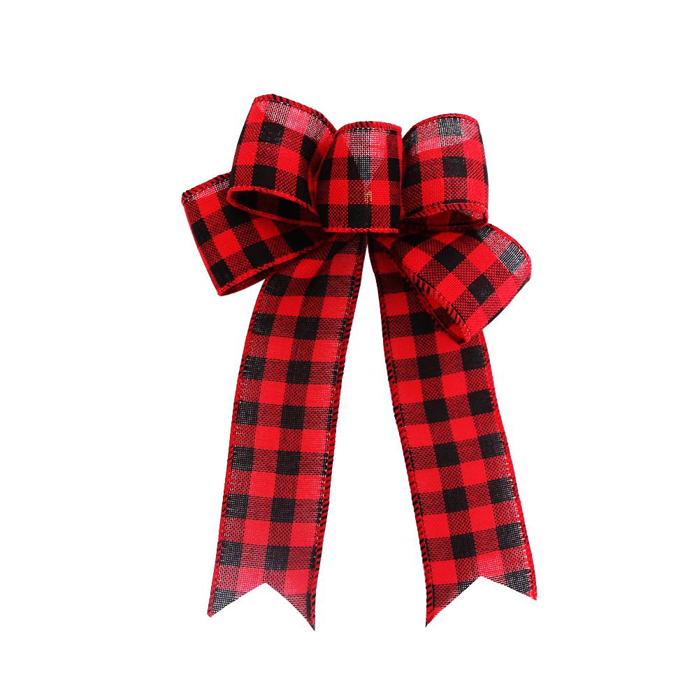 Christmas Decorations Red/Khaki Diy Bow Crafts Christmas Tree Decorations Flocking Cloth Bow Tie Charms For Christmas Atmosphere