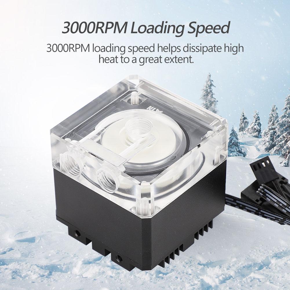 3000 U/min Schnelle Wärmeableitung Computerpumpe 800 l H Durchfluss 3,5 Meter Pumpenkopf PC-Pumpentank Schwarz