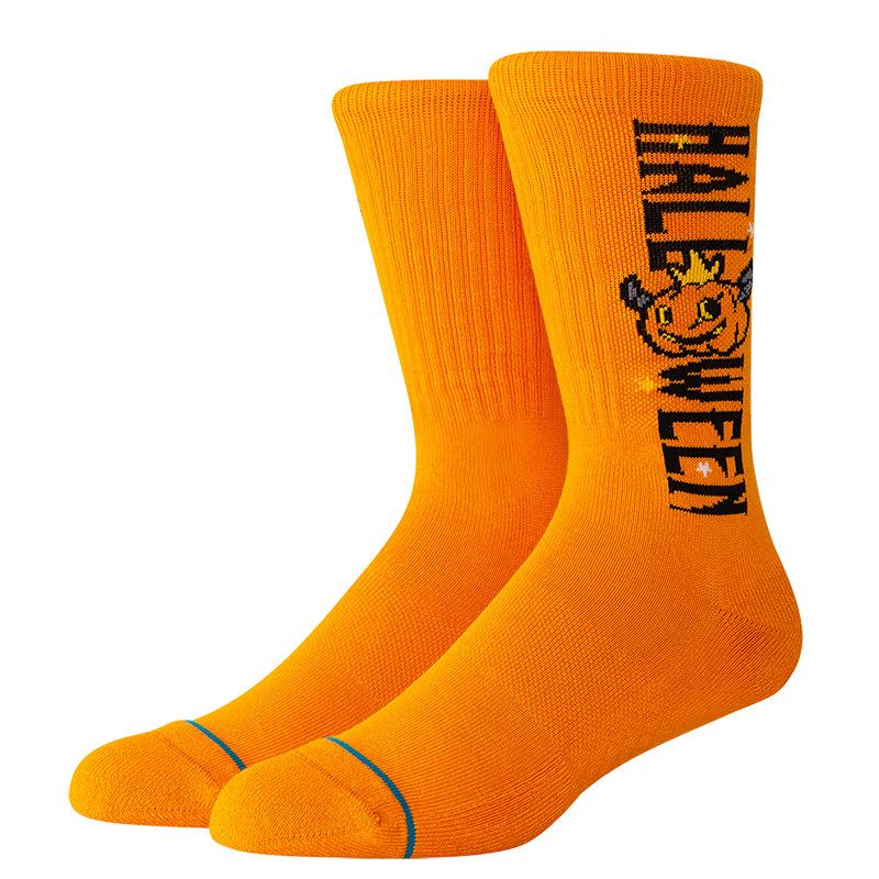 

Носки на Хэллоуин, милые носки с тыквой-призраком, средние носки-трубы, женская фабрика One Size оранжевый