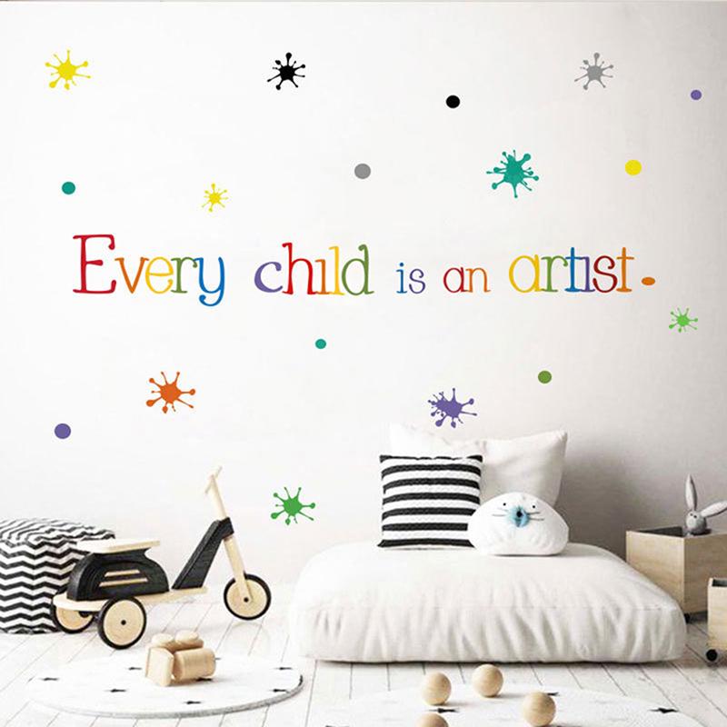 Every Child Is An Artist Wall Sticker English Proverbs Bedroom Art Mural Sticker