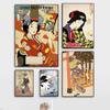 Japanese Style Poster Retro Canvas Painting Edo Era Geisha Mural Picture Art Nordic Modern Living Room Bedroom Home Decoration No Framed