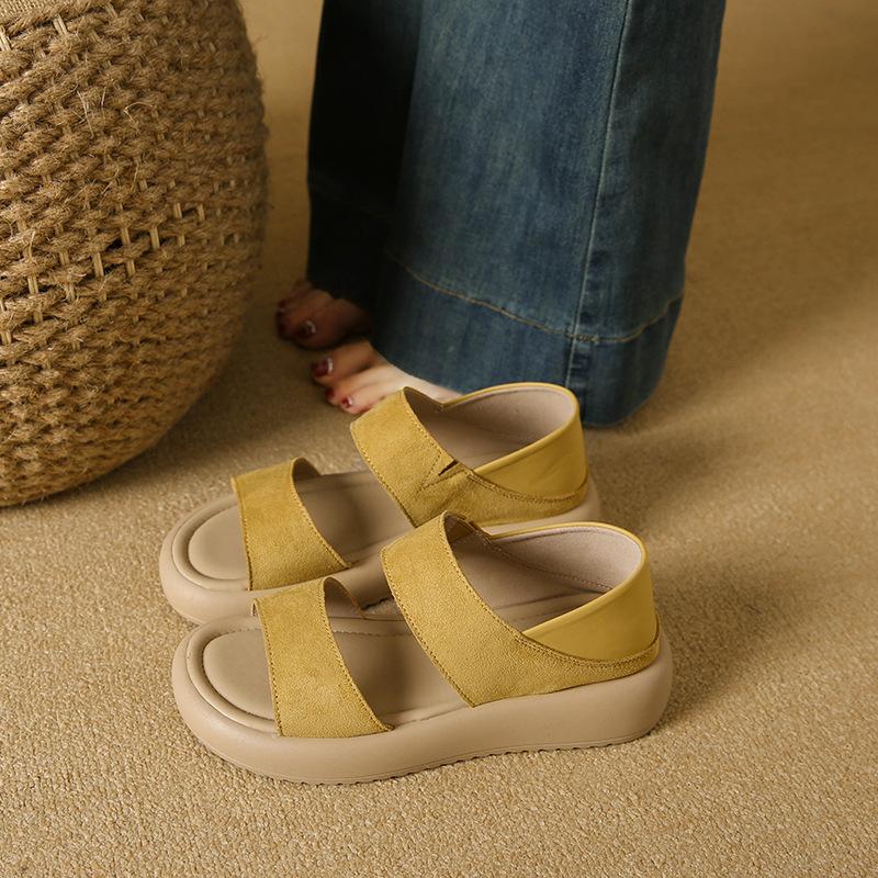 Retro sandals women's new summer outer wear with skirts versatile, not tired, soft soles and two slippers