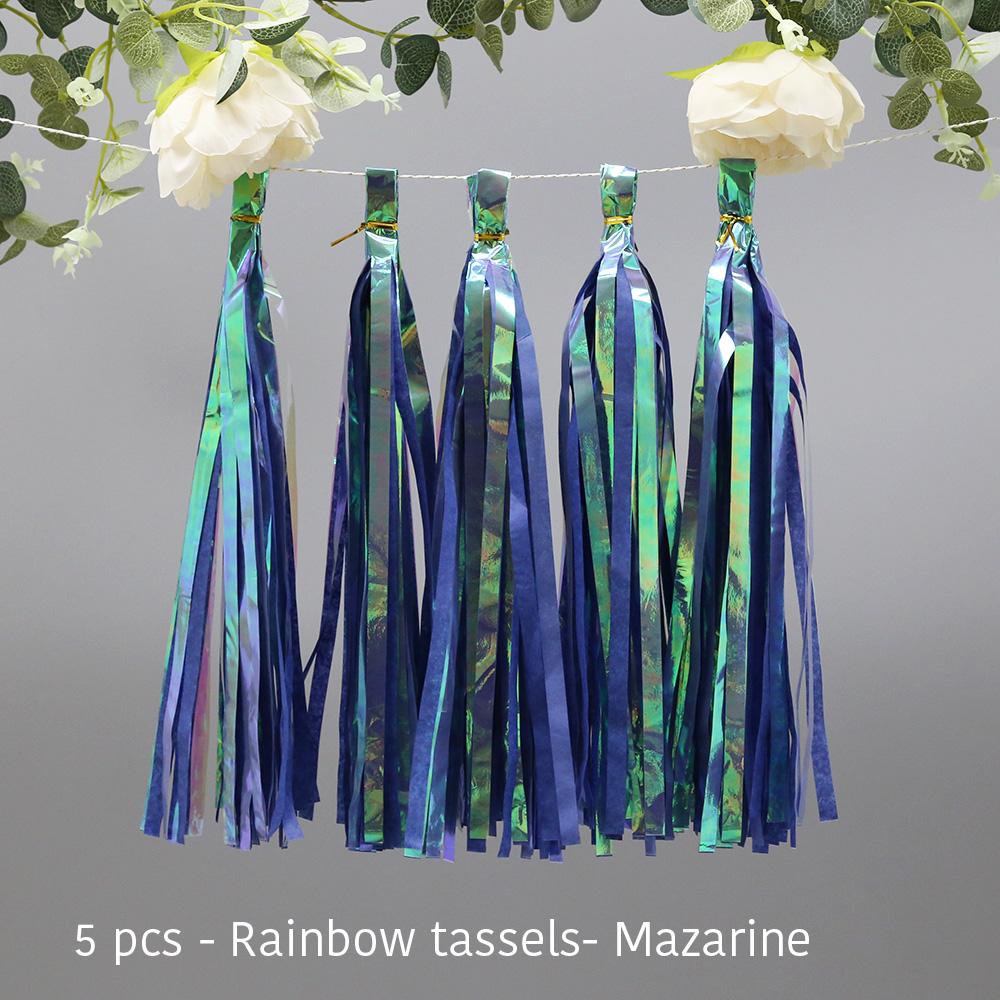 Party Unicorn Garland Rainbow Iridescent Tassel Garlands Paper Flower Wedding Decoration Birthday Baby Shower Party Decorations
