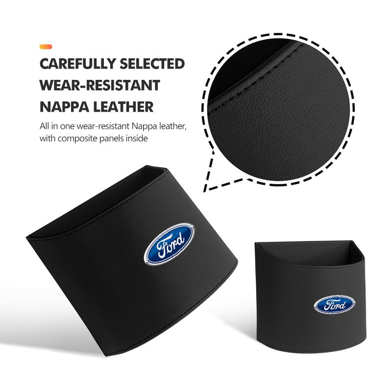 Car Door Leather Trash Can Auto Hanging Rubbish Storage Bag For Ford mk2 mk3 Ranger Mondeo mk4 S-MAX Kuga Mustang Fusion