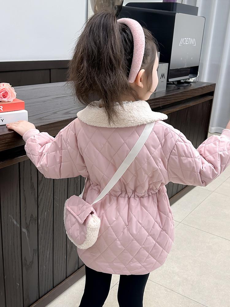 Girls' 2025 Fleece-lined Winter Coat: New Thickened Cotton Jacket for Autumn & Winter