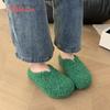 Aphixta New Warm Winter Slippers Candy Color Sweet Women Slippers Furry Round Toe Shoes Indoor Flat Heel Hair Slides