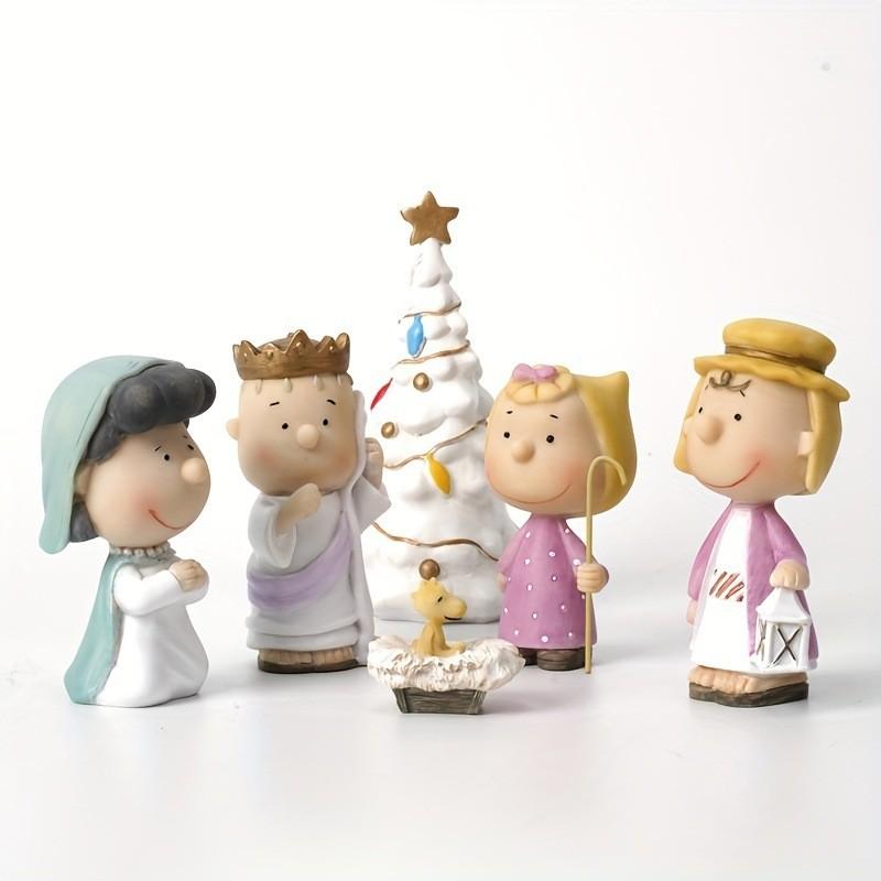Crafts resin peanut Christmas tree cartoon ornaments custom For The Holidays The Christmas Pageant Peanuts Nativity Set Orig