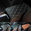 1pc Car Armrest Pad Cover Center Console Box Leather Cushion Armrests Pad Accessory