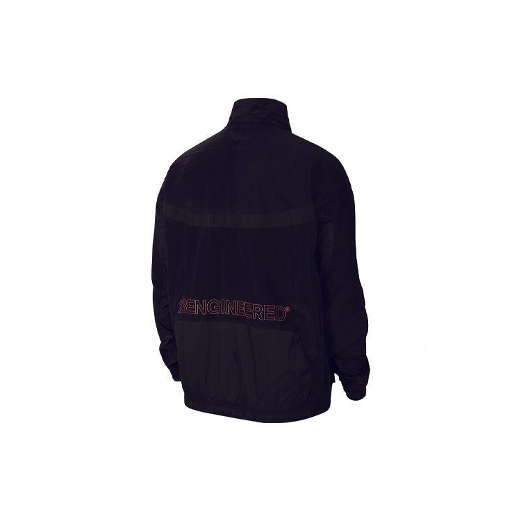 Jordan 23 Engineered Rubber Patch Loose Stand Collar Jacket Men Jackets Black CN4579-010