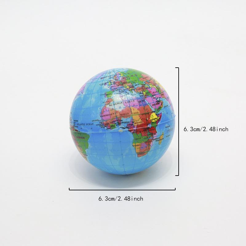 World Map Earth Globe Soft Squeeze Foam Ball Hand Wrist Exercise Stress Relief