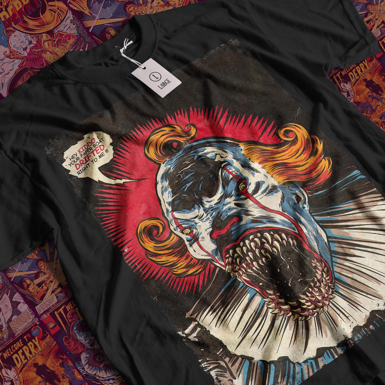 IT Movie T-Shirt: Welcome to Derry, Vintage Horror Graphic Tee M