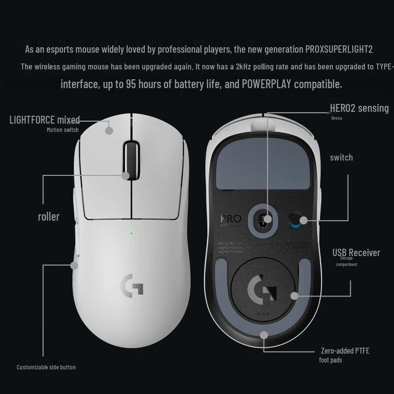 Logitech G PRO X SUPERLIGHT 2 Wireless Gaming Mouse