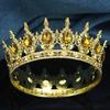 Queen King Wedding Crown Round Tiaras and Crowns Bride Diadem Birthday Party Cake Topper Jewelry Hair Accessory