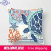 Sea Turtle Print Throw Pillowcase Seahorse Mermaid Decorative Octopus