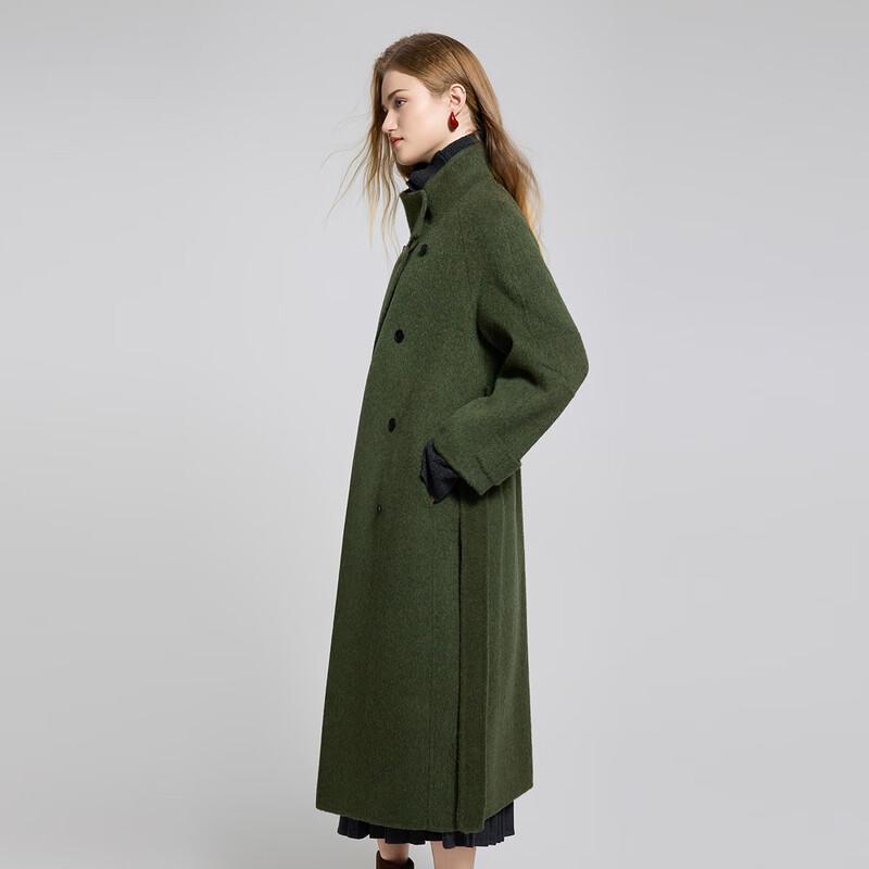 

Women s Merino Wool Stand Collar Double-faced Coat S