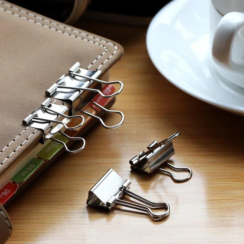 5-30pcs Binder Clips File Metal Paper Clips Silvery Paper Clip Clamp 15/19/32/40/50mm Stationery Clip Office School Supplies