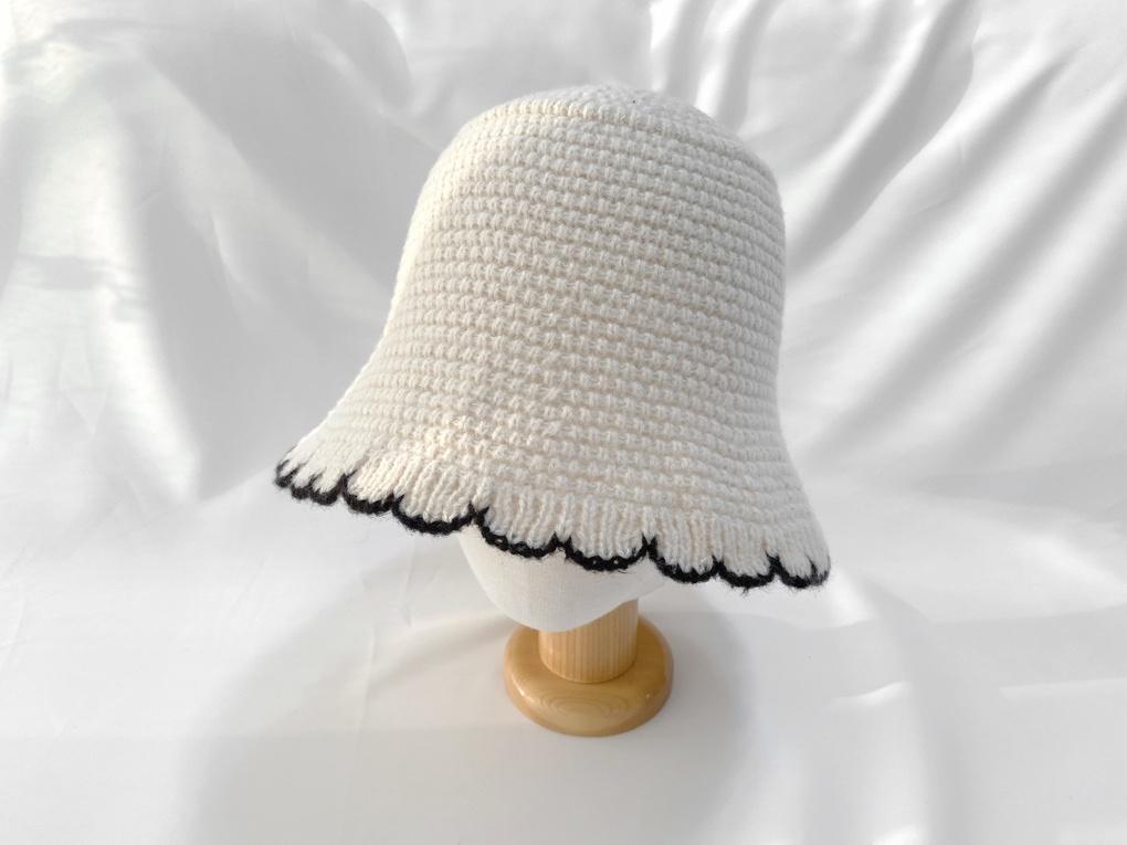 

Женская повседневная шляпа-ведро из лепестковой вязки, базовая шляпа Beige