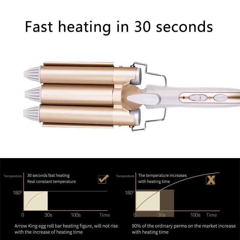 Professional Curling Iron Triple Barrel Hair Curler Hair Waver Styling Tools Electric Hairdressing Curling For All Hair Types