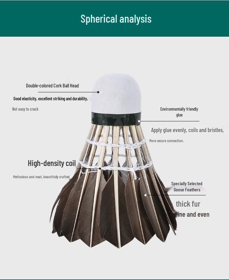 Authentic Armst Black Goose Feather Badminton Shuttles - Durable 12-Pack for Stable Flight in Competition Training (806#)