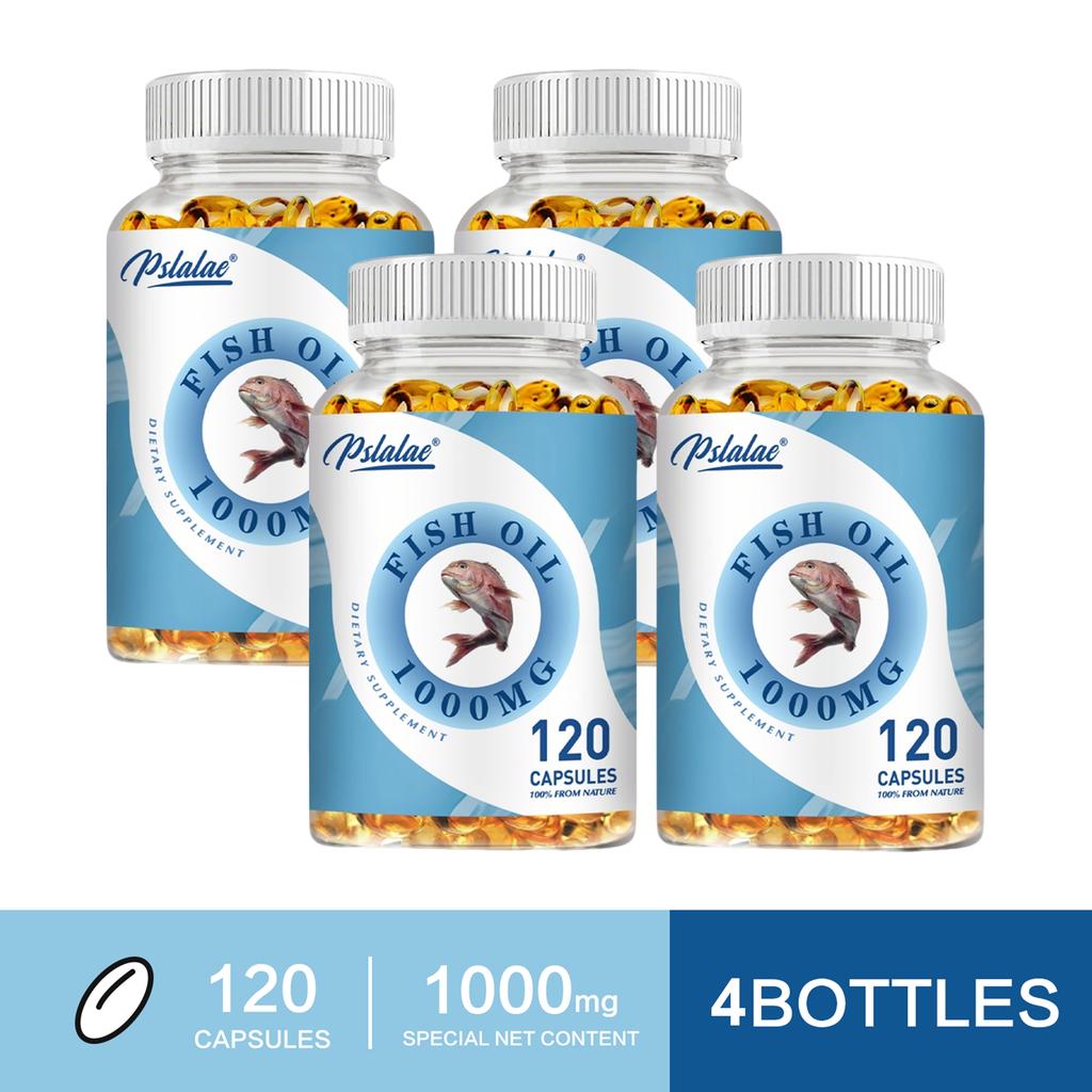 Pslalae Natural Fish Oil Capsules, 1000mg, with Omega-3 Fatty Acids, High-Potency Formula, Suitable for Adults