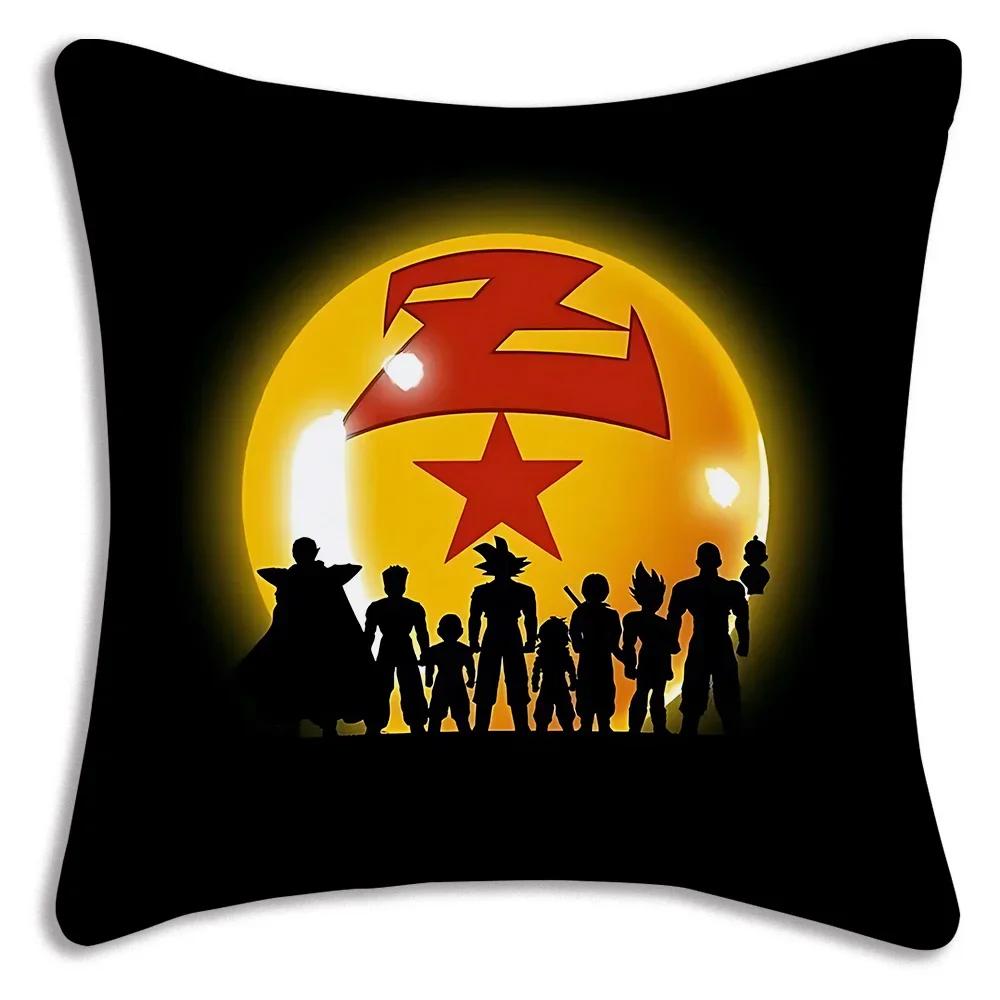 Anime Dragon Balls Z Goku Kawaii Kissenbezüge Cartoon Sofa Dekoratives Zuhause Doppelseitiger Druck Kurzer Plüsch Niedlicher Kissenbezug