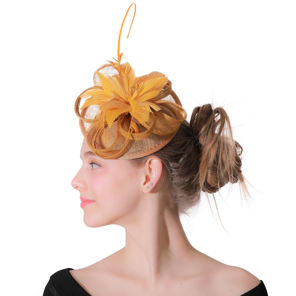 Hat Ladies European And American Party Hair Accessories Bridal Headwear Wedding Party Linen Top Hat