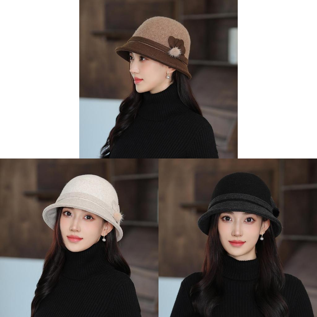 Wool Fedora Hat For Women Autumn Winter Warm Stylish Elegant British Vintage Casual