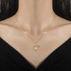 Light Luxury Temperament Real Gold Gorgeous Love Zircon Necklace Female Versatile Clavicle Chain Titanium Steel Chain