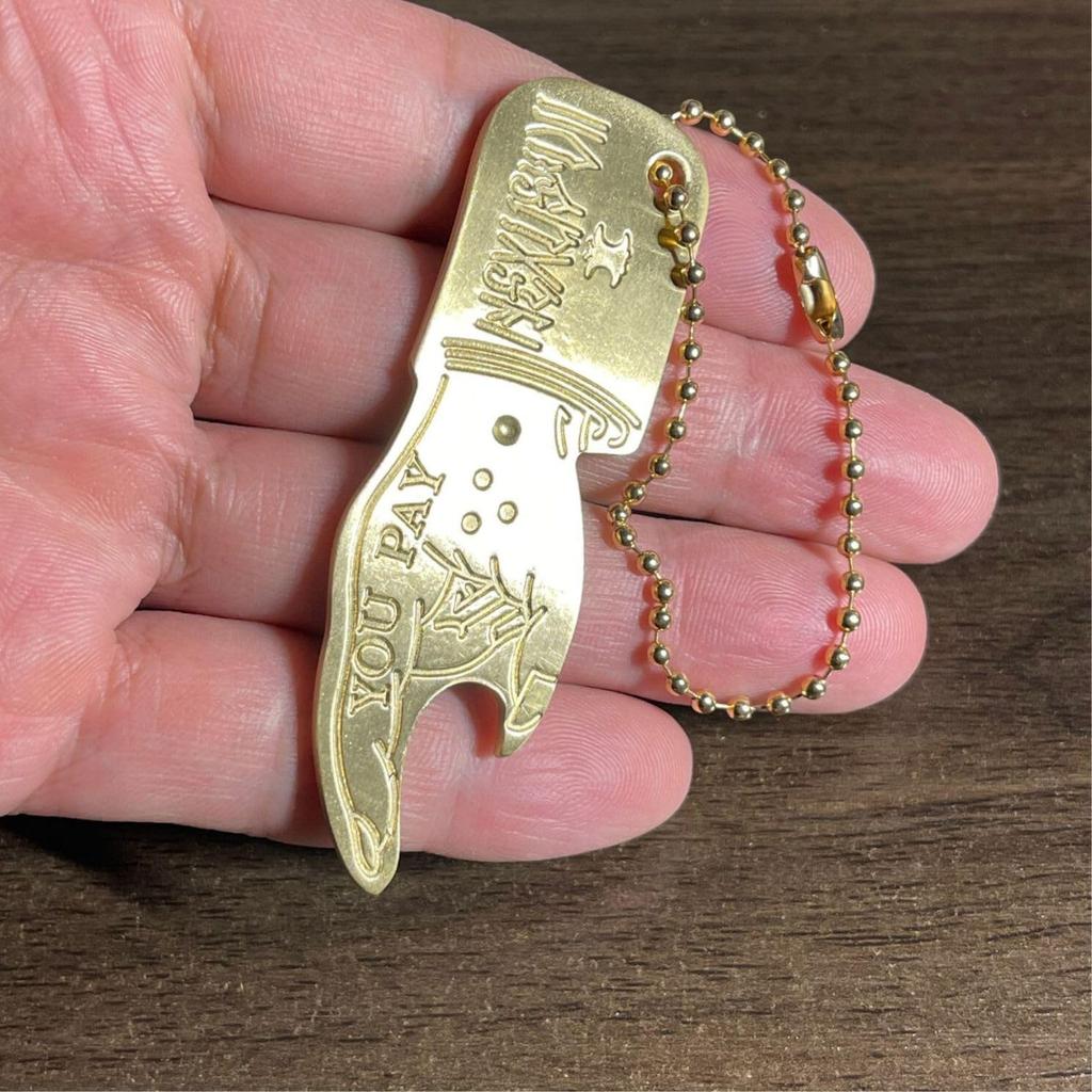Dea Bona Brass YOU PAY Keychain Keyring Bottle American Casual YOU PAY Opener, Style, Opener, Spinner, Roulette,