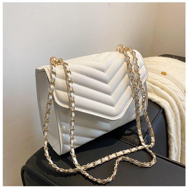 

Aliwood Pu Leather Chain Жіночі сумки на плече Модні жіночі сумки через плече з клапаном Дизайнерські сумки Bolsas Feminina