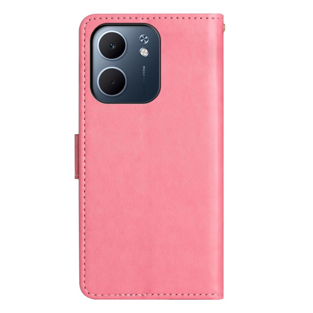 Do Oppo A5x 4G Skórzane Etui Portfel z Wytłoczeniem Motyl Kwiatowy Pokrowiec na Telefon z Paskiem