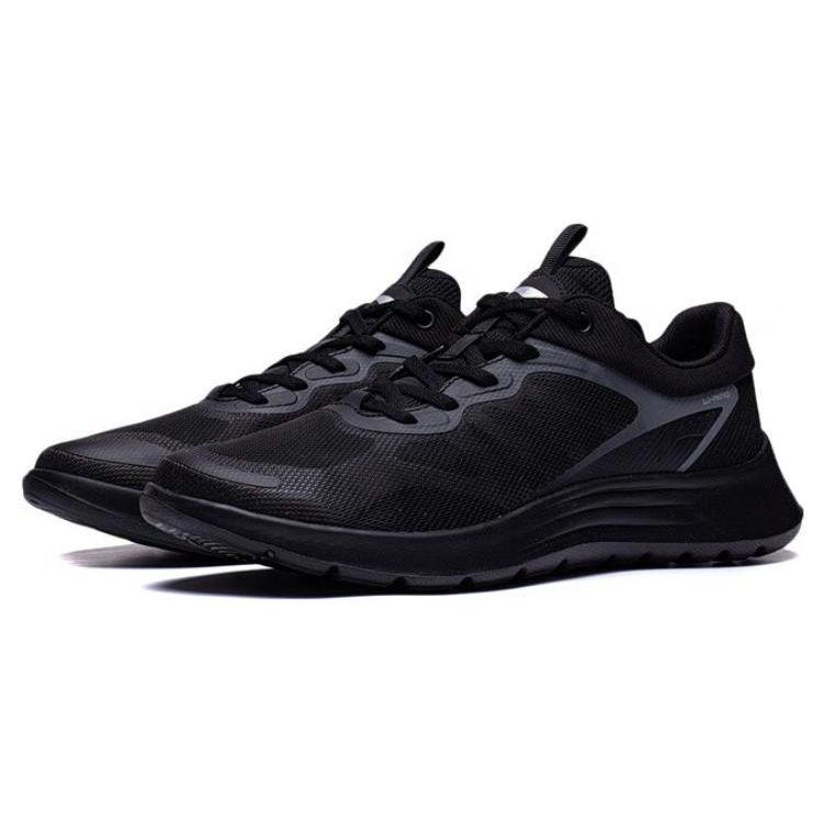 Li-Ning Lightweight Soft Rebound Breathable Shock Absorbing Non-Slip Wear-Resistant Low-Top Running Shoes Men sneaker Black ARST019-2