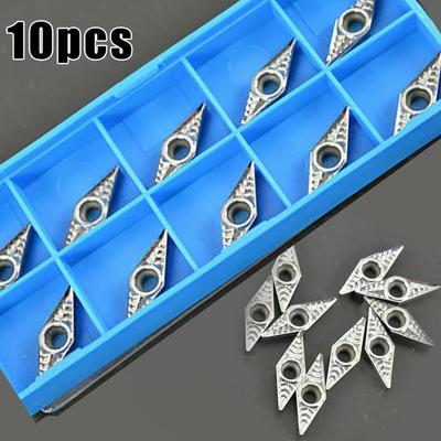 10pcs for Aluminum VCGT110308-AK H01 Silver Inserts Lathe Metalwork Tool Cutting