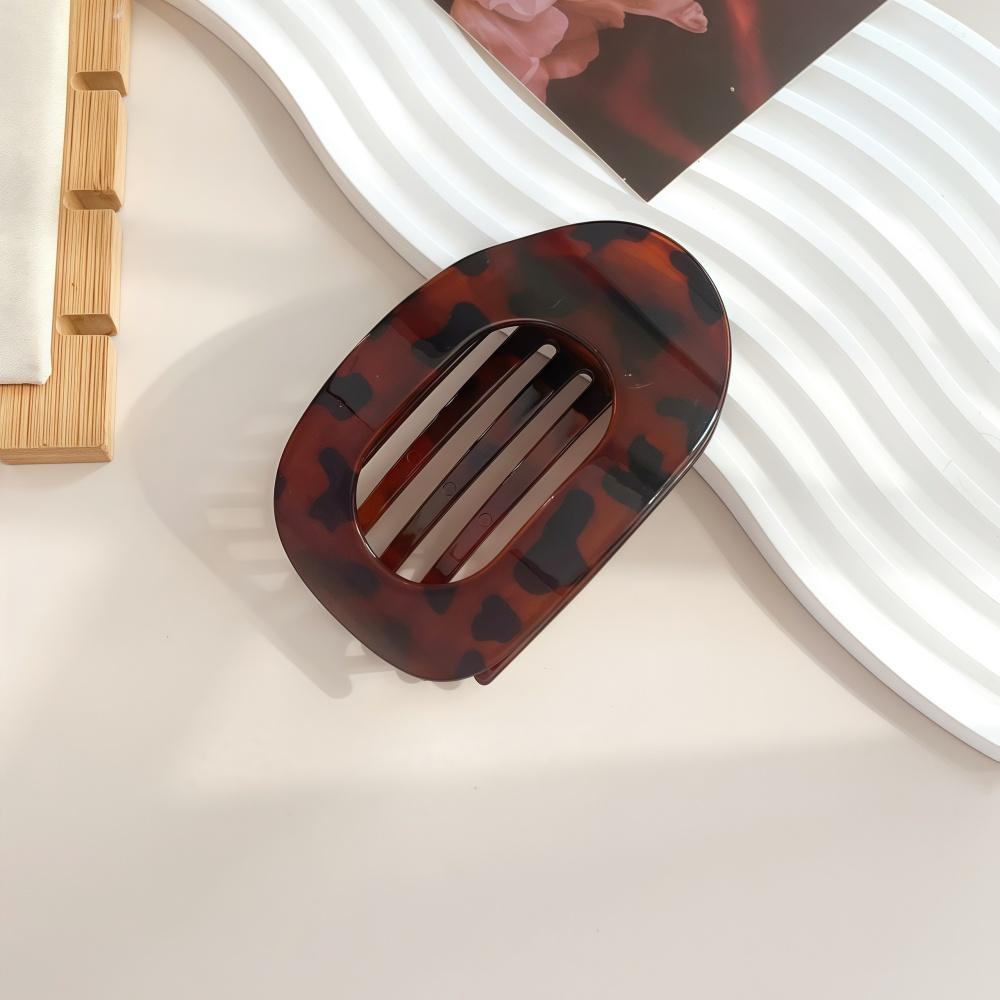 

Заколка-краб из поликарбоната для женщин, новый дизайн, леопардовый матовый, изогнутый, плоский, заколки для укладки, акриловые, лежачие, аксессуары для волос Leopard Red