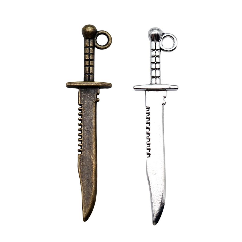 Anime Charms Multi Color Medieval Sword Pendants For Fantasy Warrior Themed Jewelry
