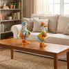 Rustic Style Autumn Pumpkin Duck Ornament Colorful Duck Figurine Goose Statue Lawn Ornament  Yard