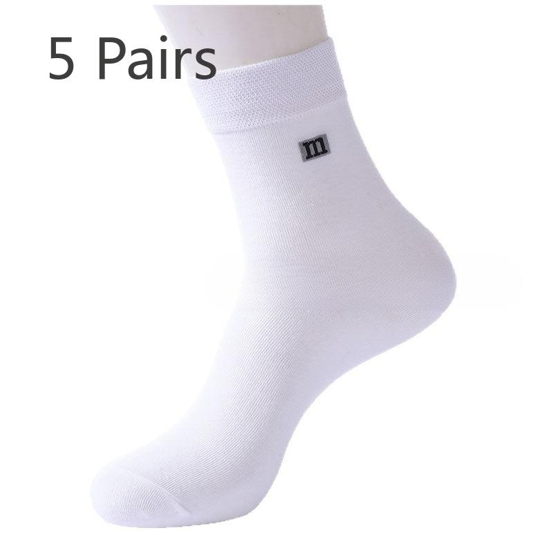 5 Pairs of Male Spring and Autumn Commercial Wear-resistant Sweat Absorbing Antibacterial Cotton Socks
